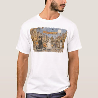 ハロウィンパレードの夜景イラスト Tシャツ