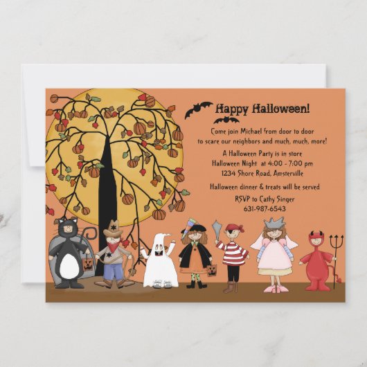 ハロウィンパレードパーティの招待状 招待状 (正面)