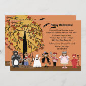 ハロウィンパレードパーティの招待状 招待状 (正面/裏面)