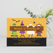 ハロウィンパレード衣装の誕生日パーティーの招待状 招待状 (スタンド正面)