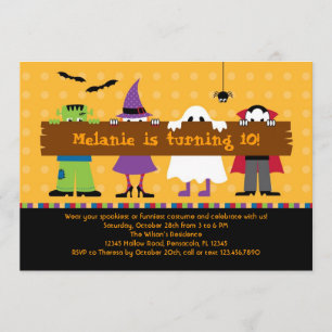 ハロウィンパレード衣装の誕生日パーティーの招待状 招待状