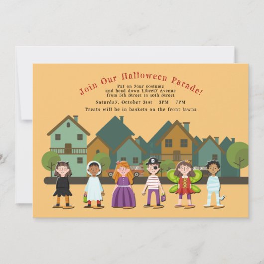 ハロウィンパレード-社会的距離 招待状 (正面)