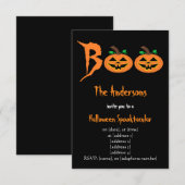 ハロウィンパンプキンの招待状 BOO! 招待状 (正面/裏面)