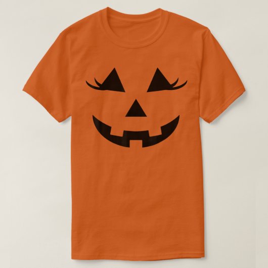 ハロウィンパンプキンジャッコランタンまつげF Tシャツ (デザイン正面)