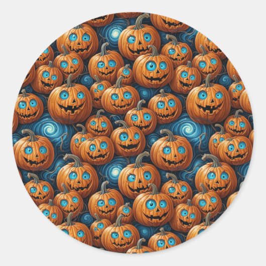 ハロウィンパンプキンステッカー ラウンドシール (正面)