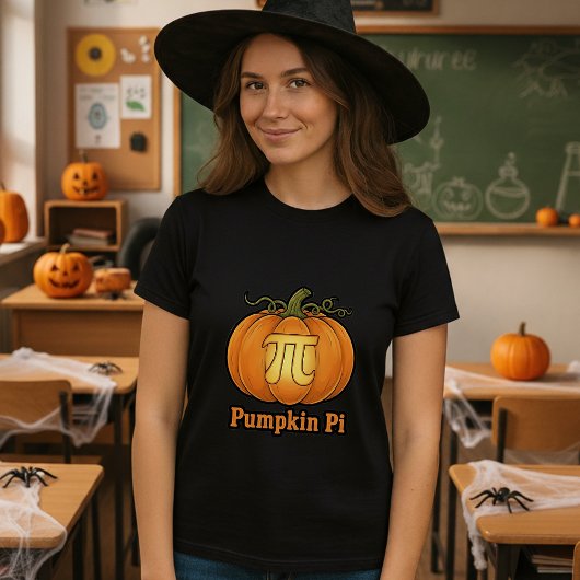 ハロウィンパンプキンパイの数学ジョークTシャツ 数学好きの先生へのプレゼントに Tシャツ