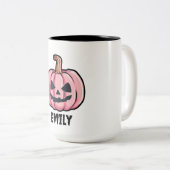 ハロウィンパンプキンパーソナライズドネーム ツートーンマグカップ (正面右)