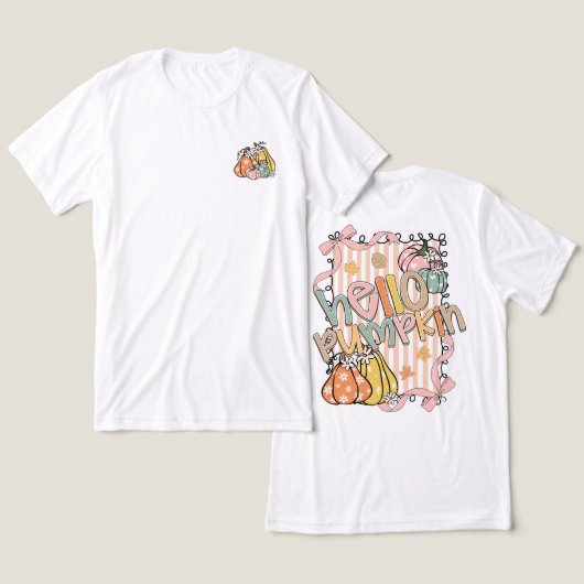ハロウィンパンプキン秋の季節 トライブレンドTシャツ (デザイン正面&裏面)