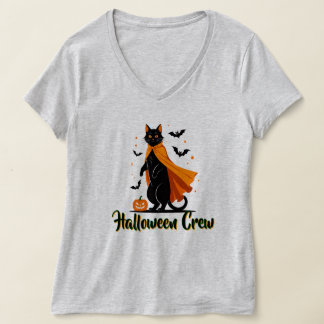 ハロウィンパンプキン黒猫Tシャツ Tシャツ