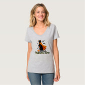 ハロウィンパンプキン黒猫Tシャツ Tシャツ (正面フル)