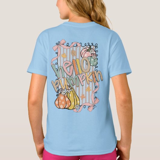 ハロウィンパンプキン 秋の季節 Tシャツ (裏面)