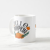 ハロウィンパンプキン　秋の紅葉 コーヒーマグカップ (正面左)