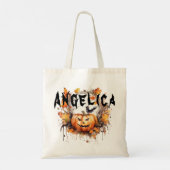 ハロウィンパーソナライズされたのトリックまたはトリートグッド トートバッグ (裏面)