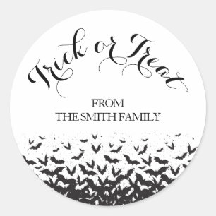 ハロウィンパーソナライズされたのトリックまたは治療 ラウンドシール