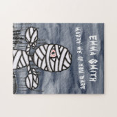 ハロウィンパーソナライズされたのホラー・ミイラの提案 ジグソーパズル (横)