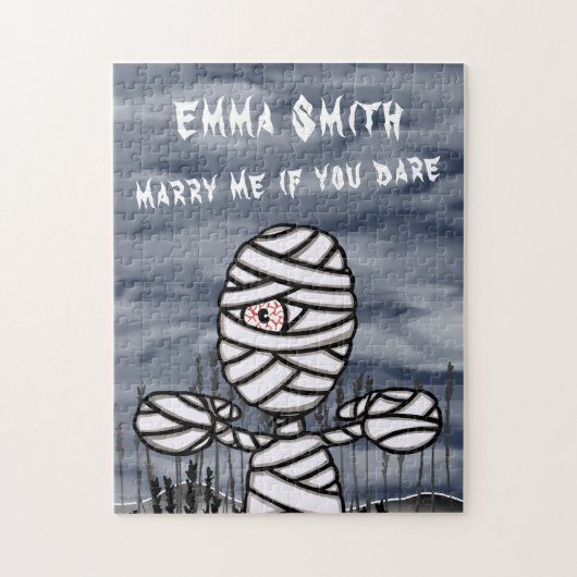 ハロウィンパーソナライズされたのホラー・ミイラの提案 ジグソーパズル (縦)