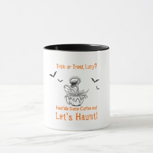 ハロウィンパーソナライズされたの肉食植物コーヒー マグカップ (中央)