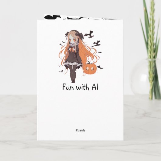 ハロウィンパーソナライズされたアニメガール カード (裏面)