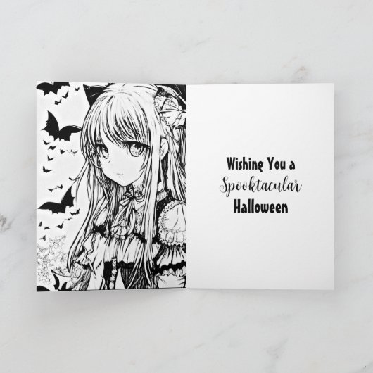 ハロウィンパーソナライズされたアニメガール カード (内部)