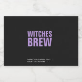 ハロウィンパーソナライズされたウィッチズBrewミニマリスト リキュールボトルラベル (シングルラベル)