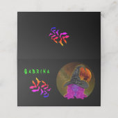 ハロウィンパーソナライズされたウィッチ プレイスカード (外部開封)