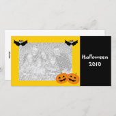 ハロウィンパーソナライズされたカボチャのフォトカード シーズンカード (正面/裏面)