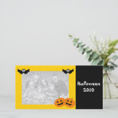 ハロウィンパーソナライズされたカボチャのフォトカード シーズンカード (スタンド正面)