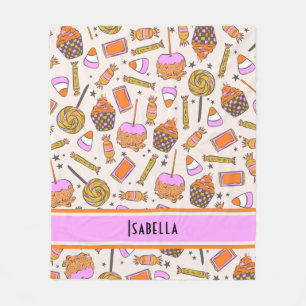 ハロウィンパーソナライズされたキャンディレトログルービーブランケット フリースブランケット