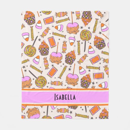 ハロウィンパーソナライズされたキャンディレトログルービーブランケット フリースブランケット (正面)