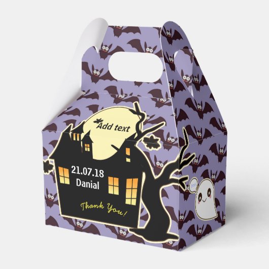 ハロウィンパーソナライズされたゲーブルボックスハ幽霊のよく出るウス フェイバーボックス (正面サイド)
