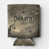 ハロウィンパーソナライズされたスケルトン、スパイダー&こうもり 缶クーラー (裏面)