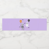 ハロウィンパーソナライズされたスケルトン&幽霊誕生日 ペットボトルラベル (シングルラベル)