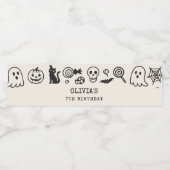 ハロウィンパーソナライズされたスケルトン&幽霊誕生日 ペットボトルラベル (シングルラベル)