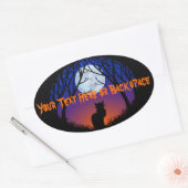 ハロウィンパーソナライズされたステッカー不気味キャットシール 楕円形シール (封筒)