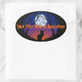 ハロウィンパーソナライズされたステッカー不気味キャットシール 楕円形シール (バッグ)