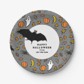 ハロウィンパーソナライズされたトリート ペーパープレート (正面)