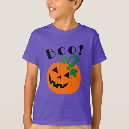ハロウィンパーソナライズされたハロウィーンのカボチャのちょうちんブー Tシャツ (正面)