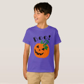 ハロウィンパーソナライズされたハロウィーンのカボチャのちょうちんブー Tシャツ (正面フル)