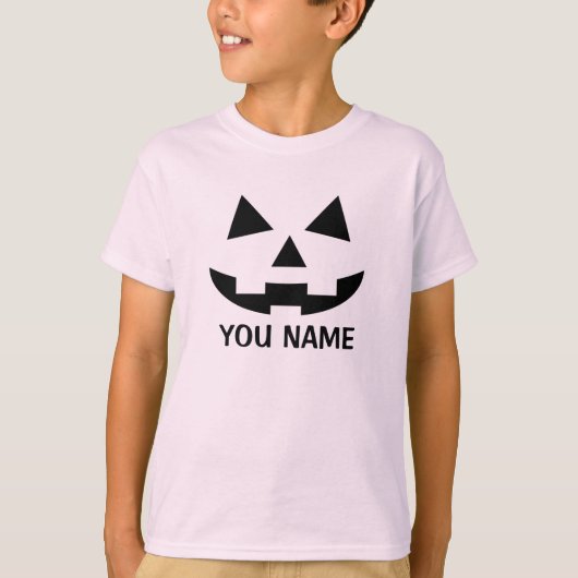 ハロウィンパーソナライズされたパンプキンハロウィーンのカボチャのちょうちん Tシャツ (正面)