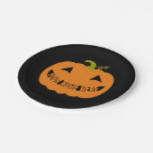 ハロウィンパーソナライズされたパンプキン ペーパープレート (アングル)