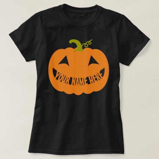 ハロウィンパーソナライズされたパンプキン Tシャツ (デザイン正面)