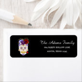 ハロウィンパーソナライズされたフローラ砂糖スカルラベル ラベル (インサイチュ)