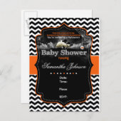 ハロウィンパーソナライズされたベイビーシャワー招待状 インビテーションポストカード (正面/裏面)