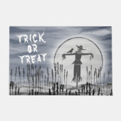ハロウィンパーソナライズされたホラー不気味かかし ドアマット (正面)
