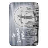 ハロウィンパーソナライズされたホラー不気味かかし バスマット (正面縦)