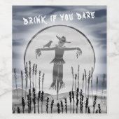 ハロウィンパーソナライズされたホラー不気味かかし ワインラベル (シングルラベル)