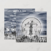 ハロウィンパーソナライズされたホラー不気味かかし 招待状 (正面/裏面)