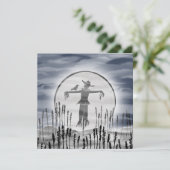 ハロウィンパーソナライズされたホラー不気味かかし 招待状 (スタンド正面)