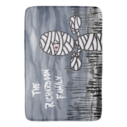 ハロウィンパーソナライズされたホラー不気味なミイラ バスマット (正面縦)