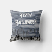 ハロウィンパーソナライズされたミイラ投げクッション クッション (裏面)